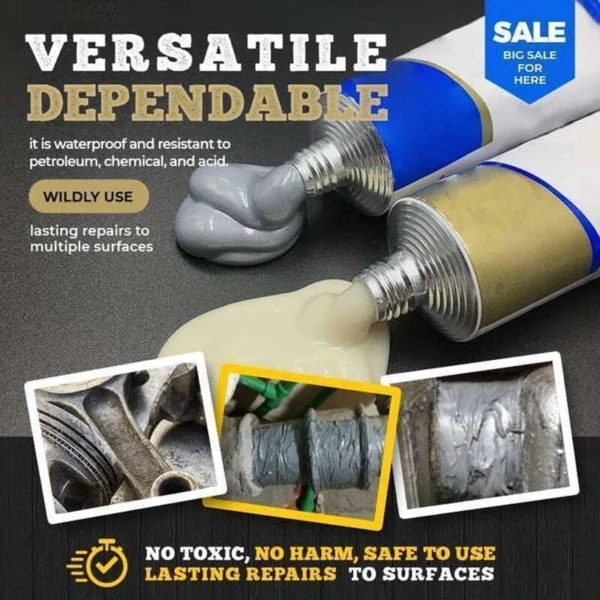 2-part Metal Repair Epoxy Putty _ High Temperature Resistant Liquid Metal Welding Filler